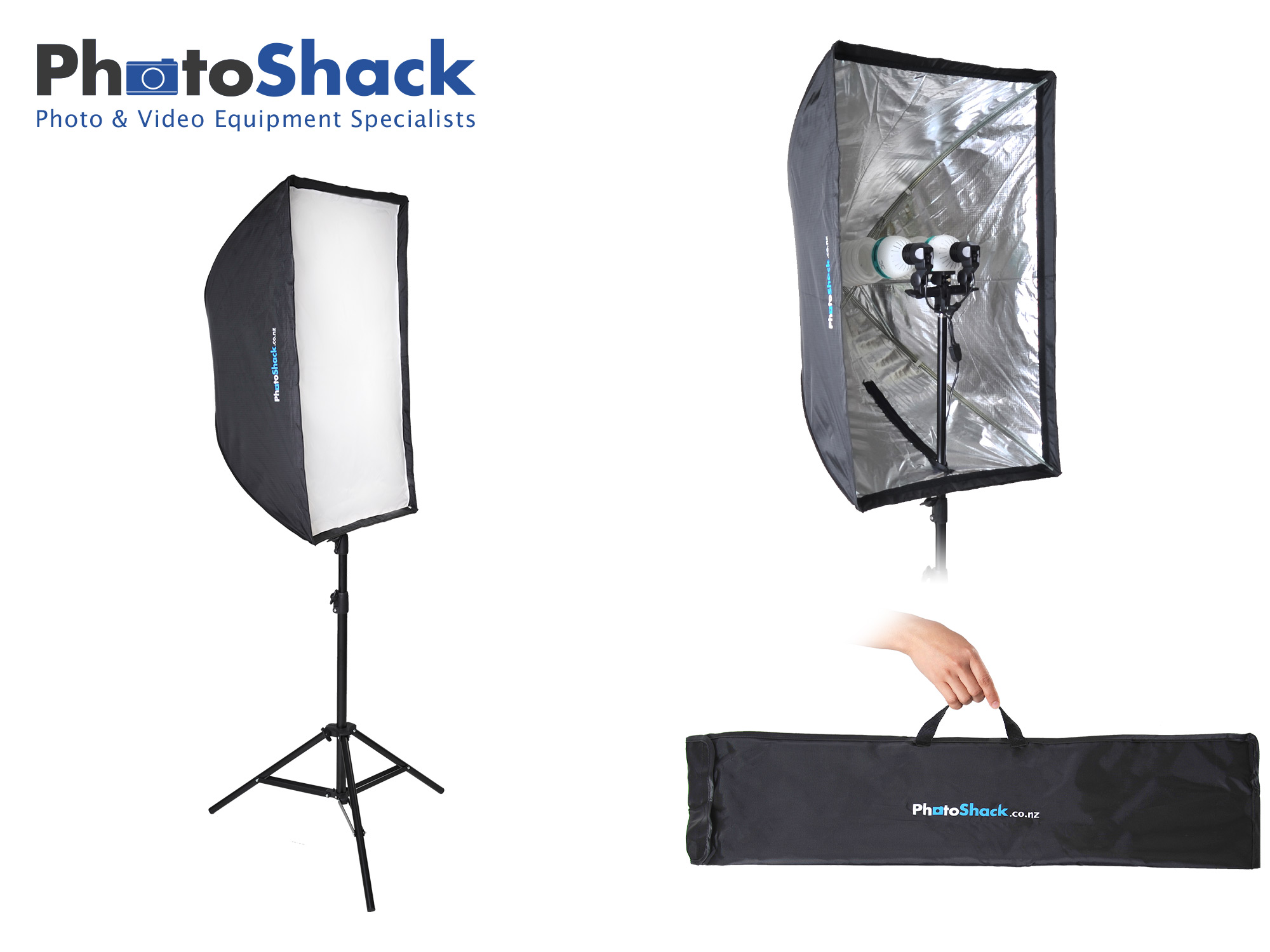 Continuous Cool Light Set (Equiv1500W) with Collapsible Softboxes
