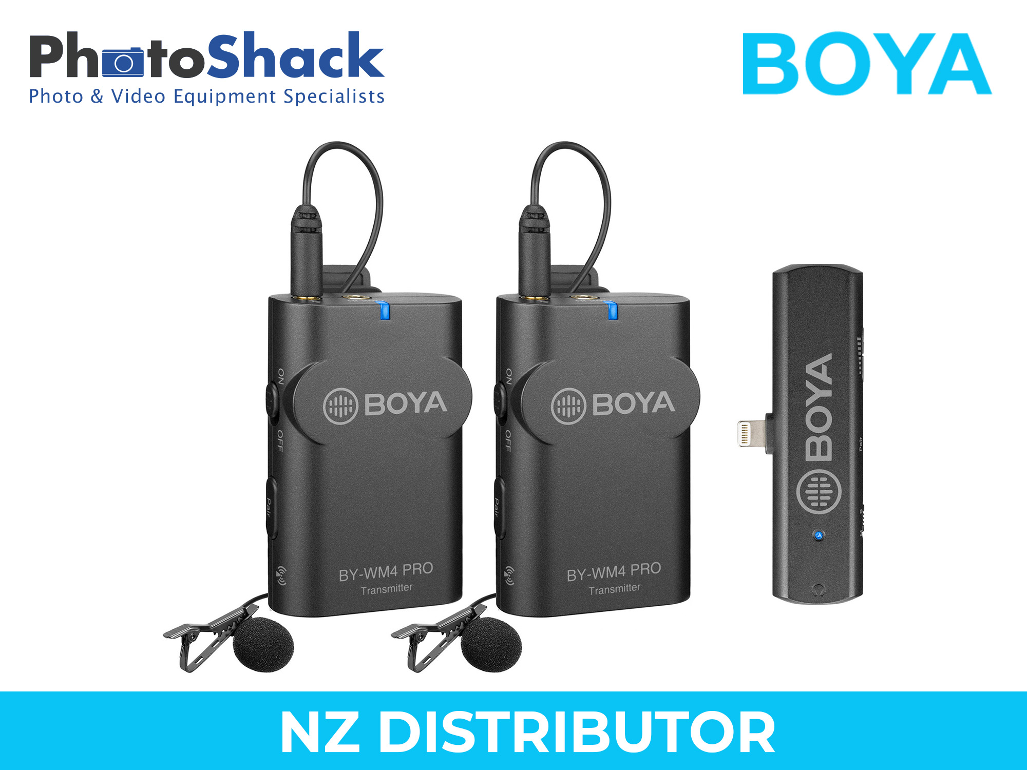 Boya BY-WM4 PRO K4 2.4 GHz Wireless Microphone System For iOS devices (2 Transmitters)