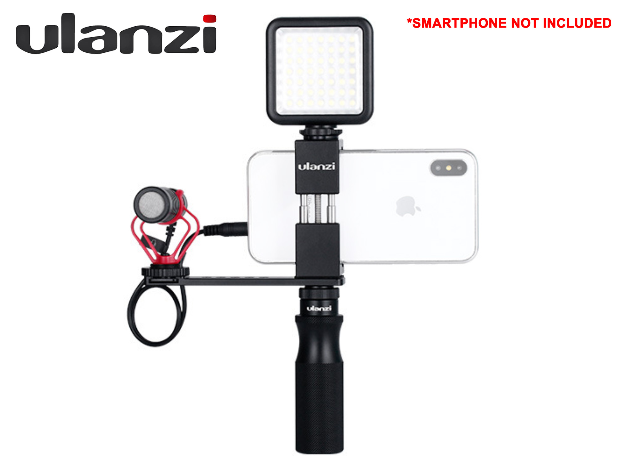 Ulanzi Vlogging Set - Microphone + Phone Grip + Handle + Extension Bracket + LED Light