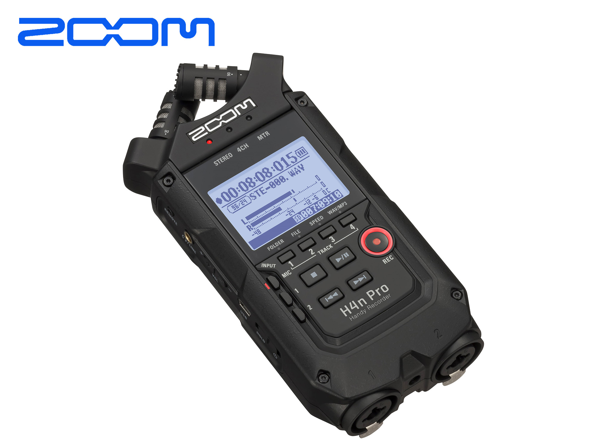 Zoom H4n Pro 4-Input / 4-Track Portable Handy Recorder with Onboard X/Y Mic Capsule (Black)