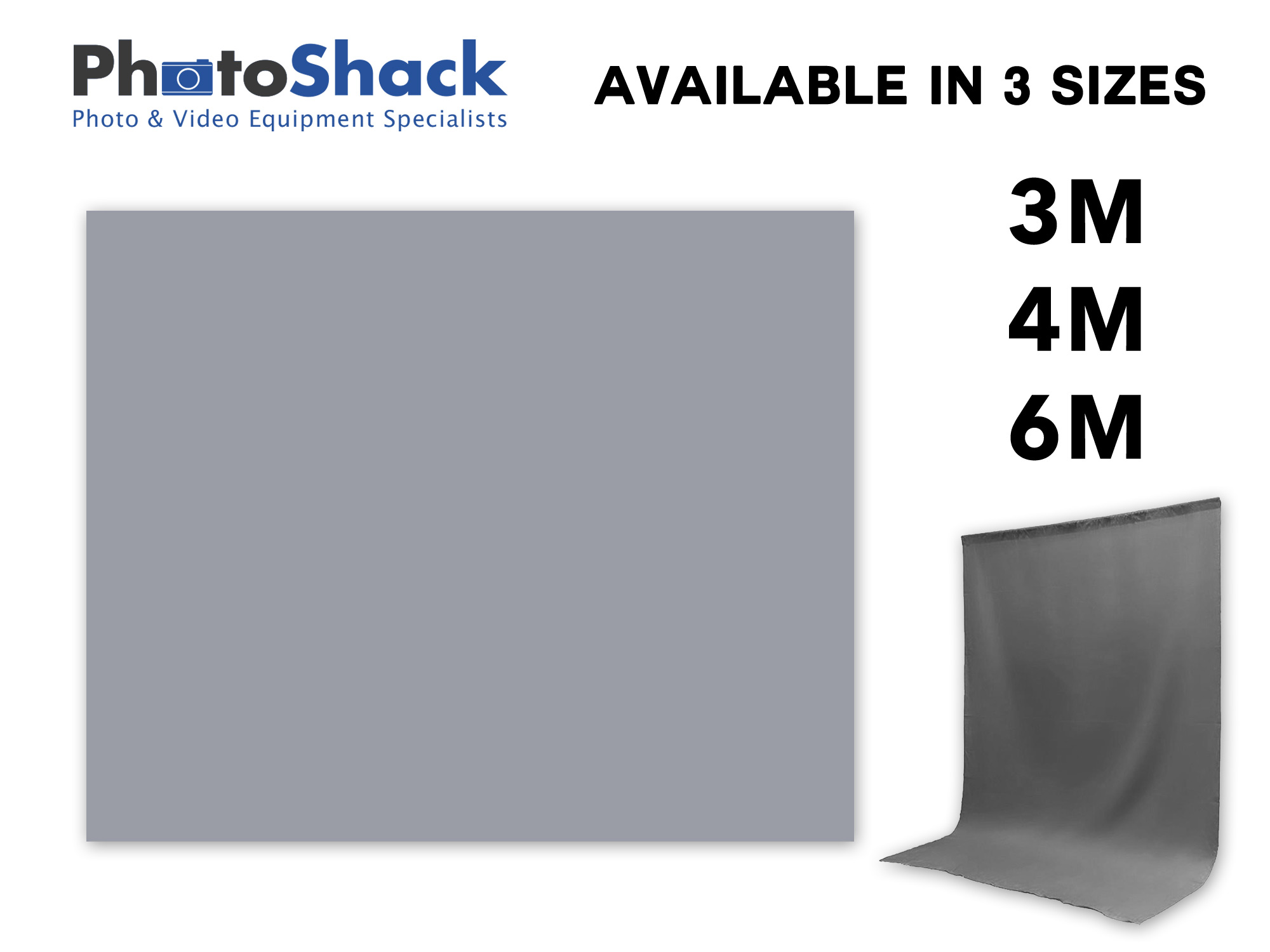 Gray Fabric Backdrop - 3 Available Sizes 