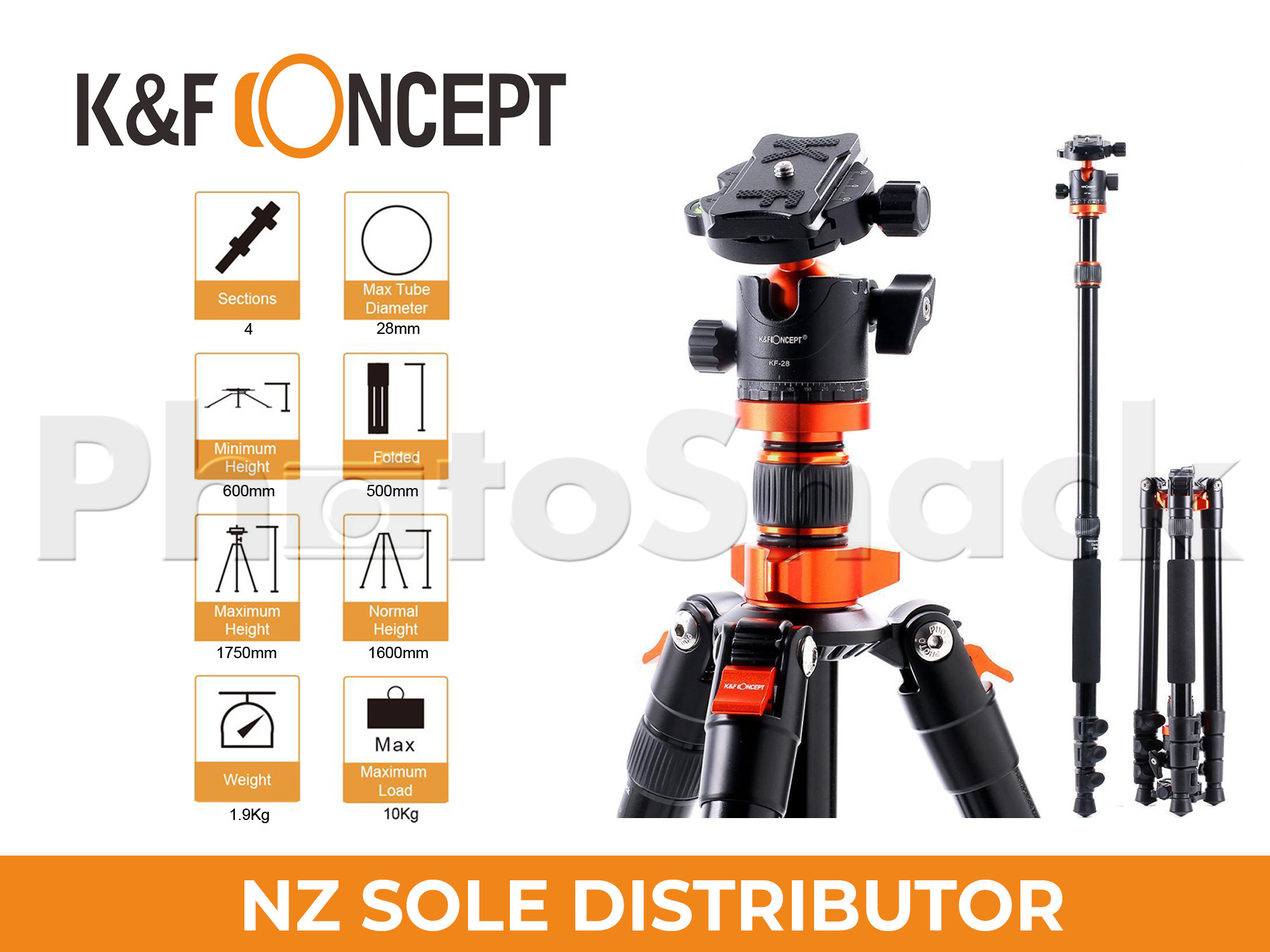 K&F SA254M2 1.8m Aluminium Tripod  Monopod