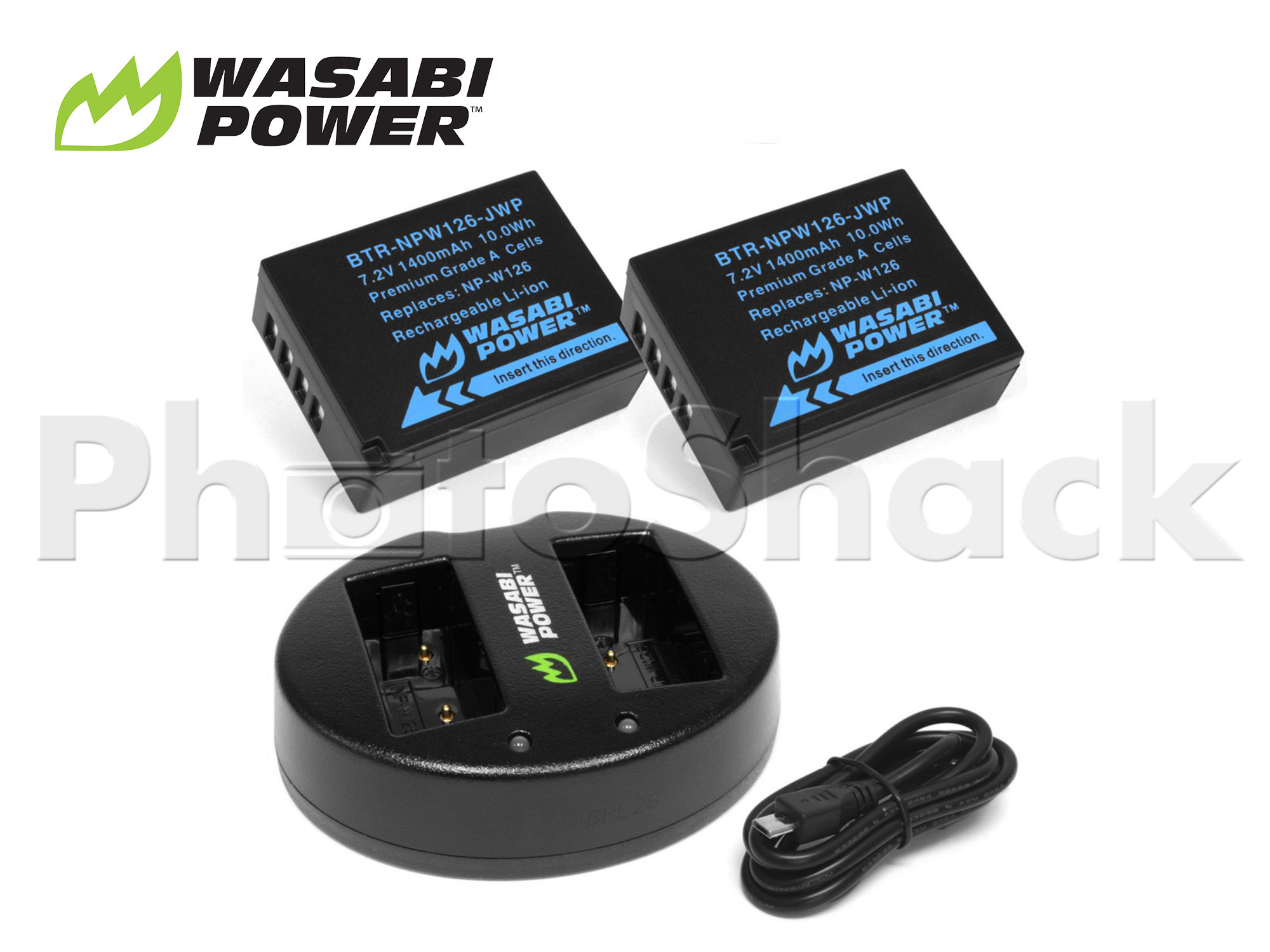 NPW126 Battery for Fujifilm (2 Pack + Dual Charger) - Wasabi Power 