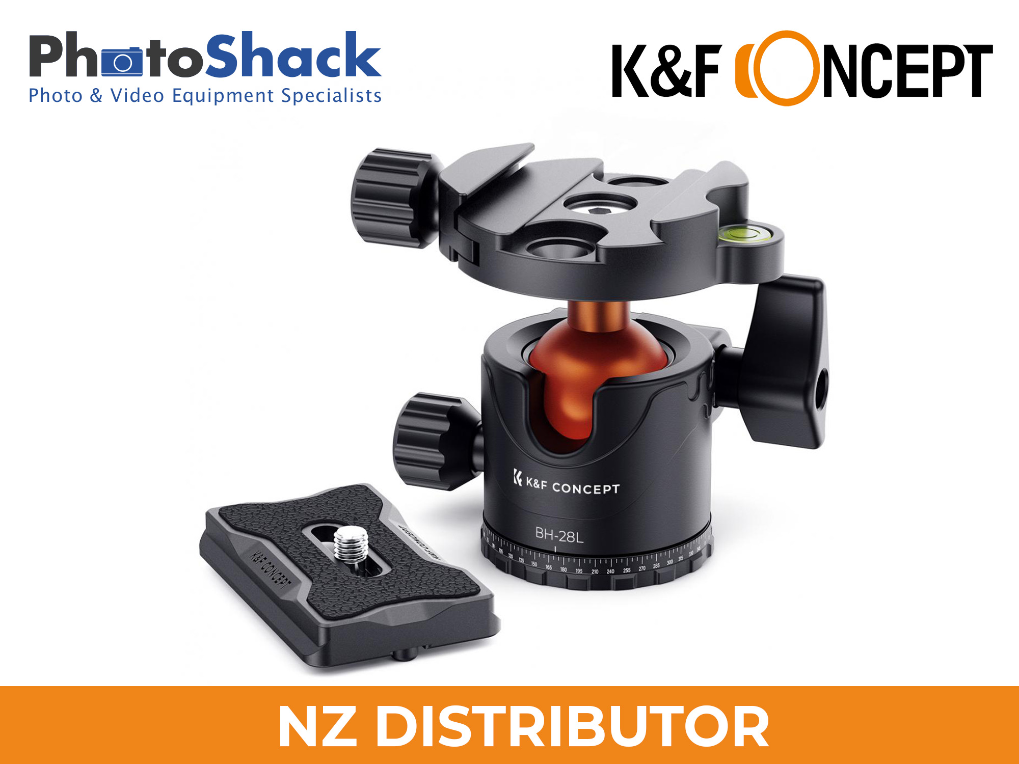 K&F 10kg Load Tripod Ball Head 360 degree Rotation with Bubble Level