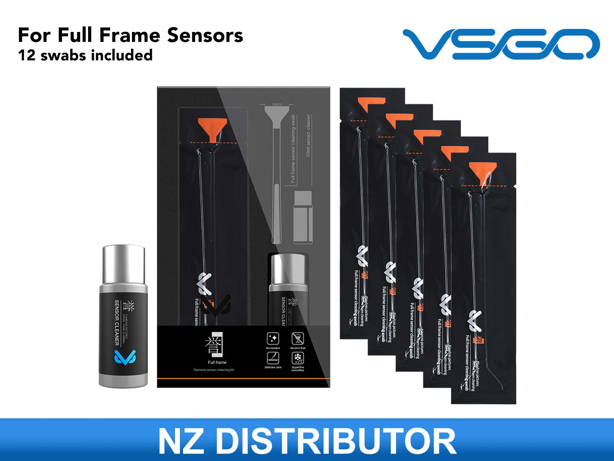 VSGO Full Frame sensor cleaning kit. Cleaning Swabs + Solution