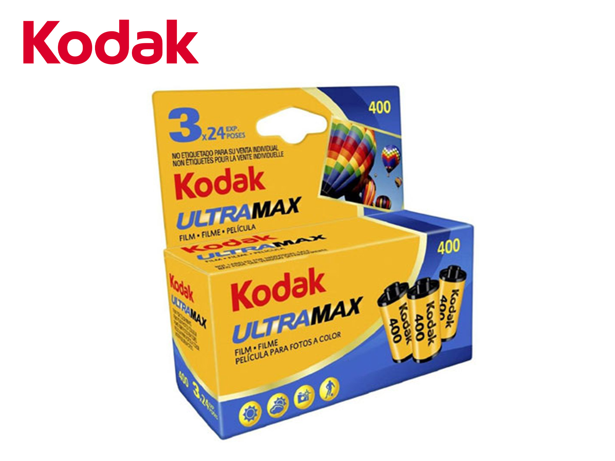 Kodak UltraMax 400 Colour Negative Film (35mm Roll Film, 24 Exposures, 3-Pack)