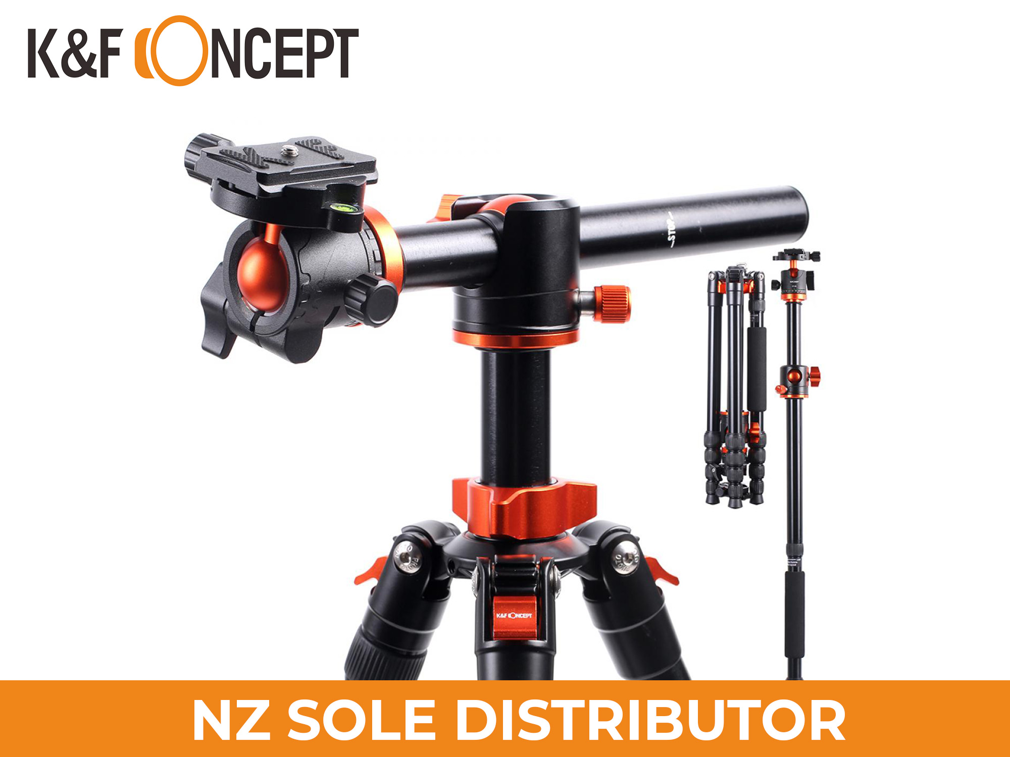 K&F SA254T2 1.8m Aluminium Tripod Monopod Detachable Centre Column