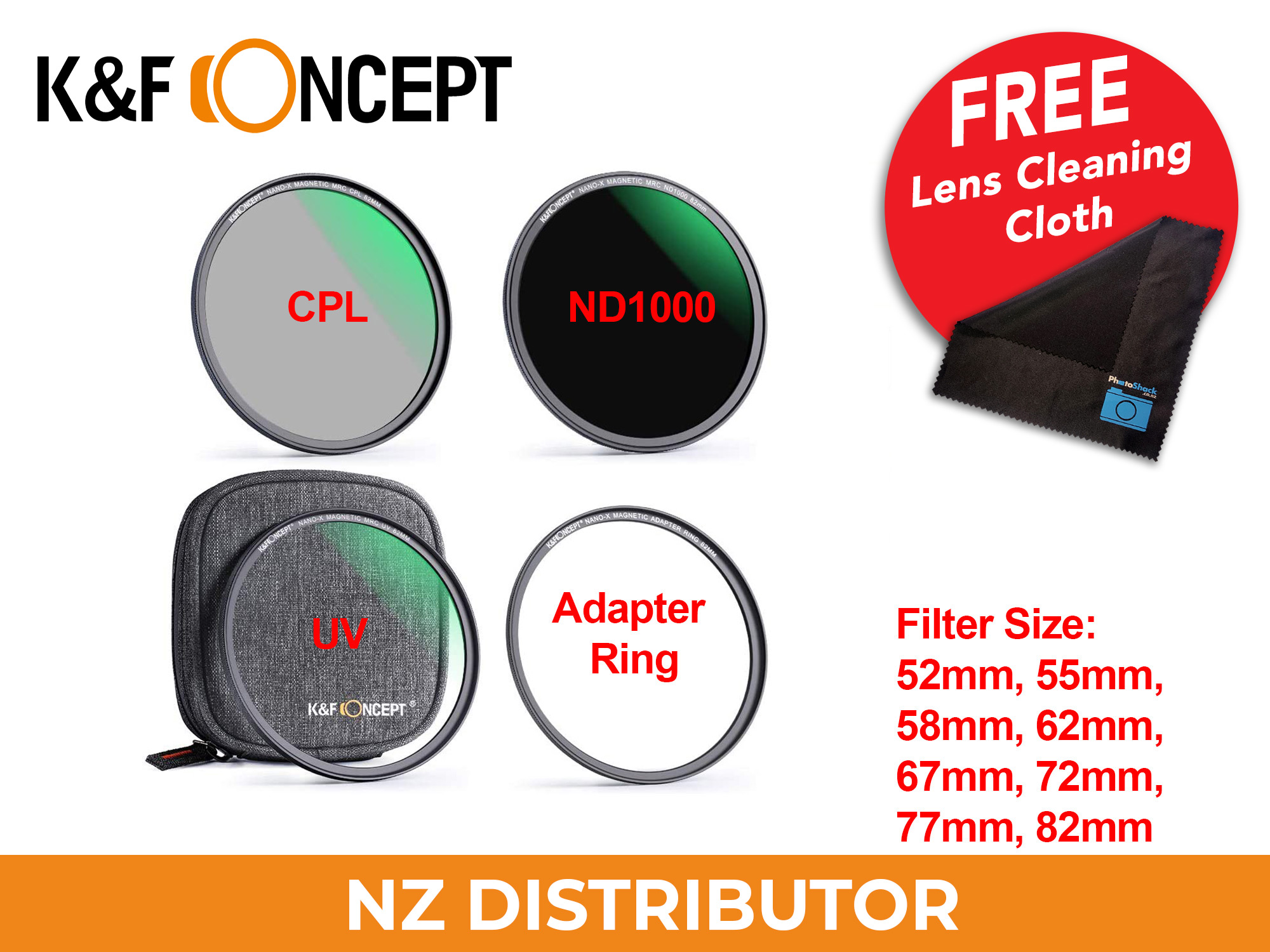 4 in 1 Magnetic Lens Filter Kit UV+CPL+ND1000