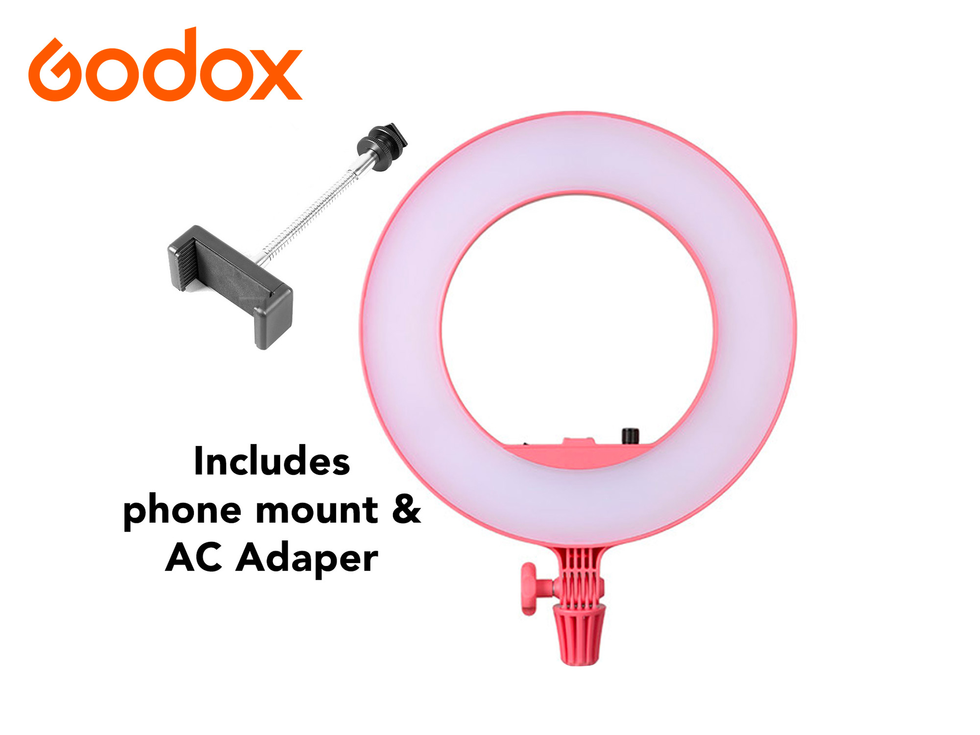 Godox LR180 Daylight Ringlight (Pink)