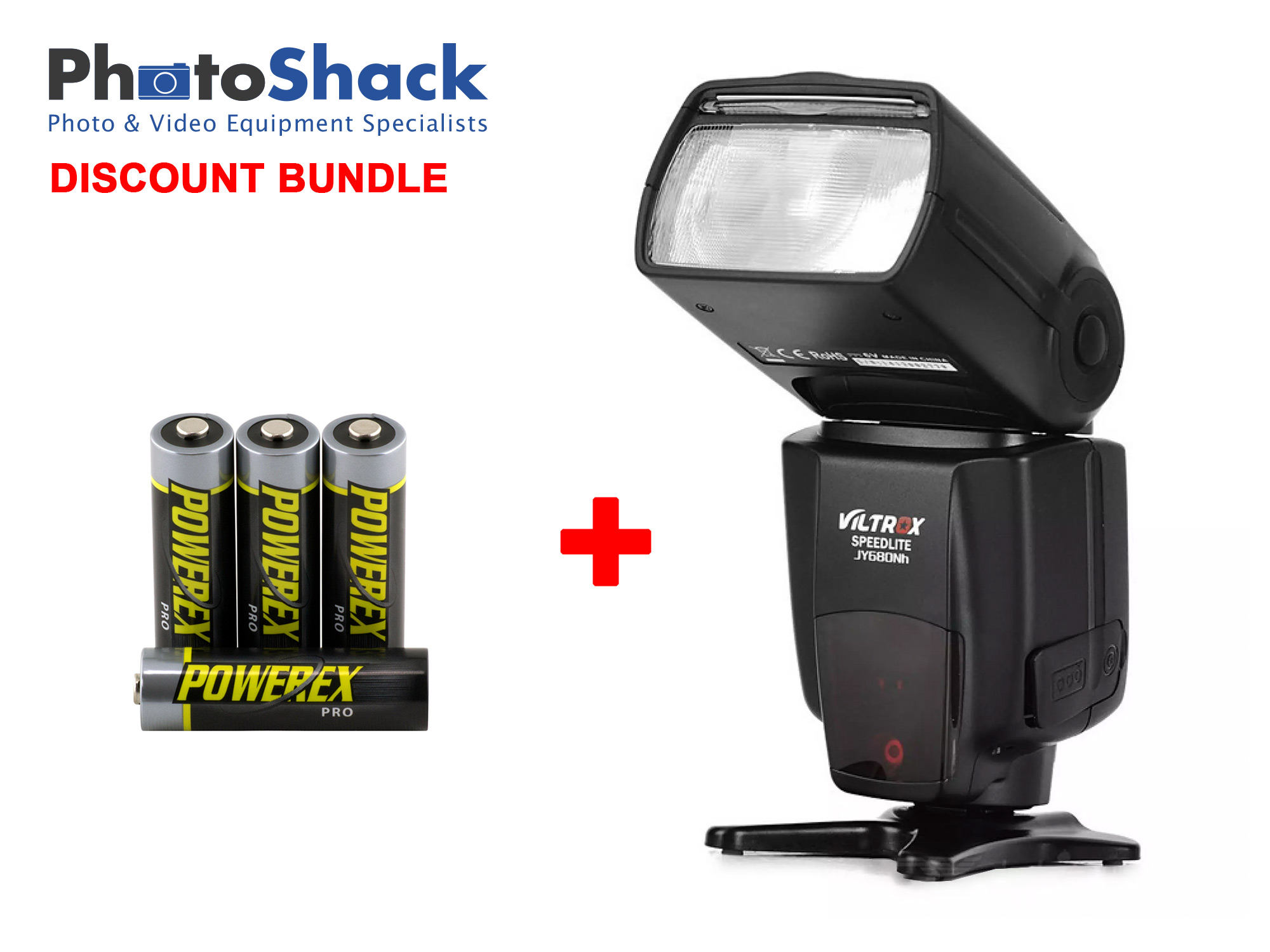 Viltrox JY680NH for NIKON Flash + Powerex PRO AA Batteries 4 Batteries BUNDLE