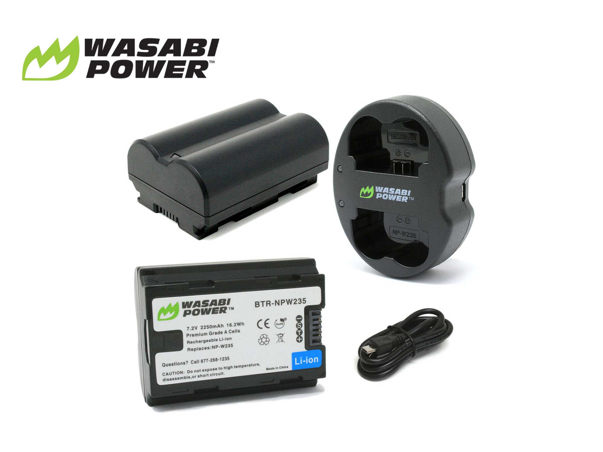 NP-W235 Battery for Fujifilm (2-PACK + dual charger) - Wasabi Power
