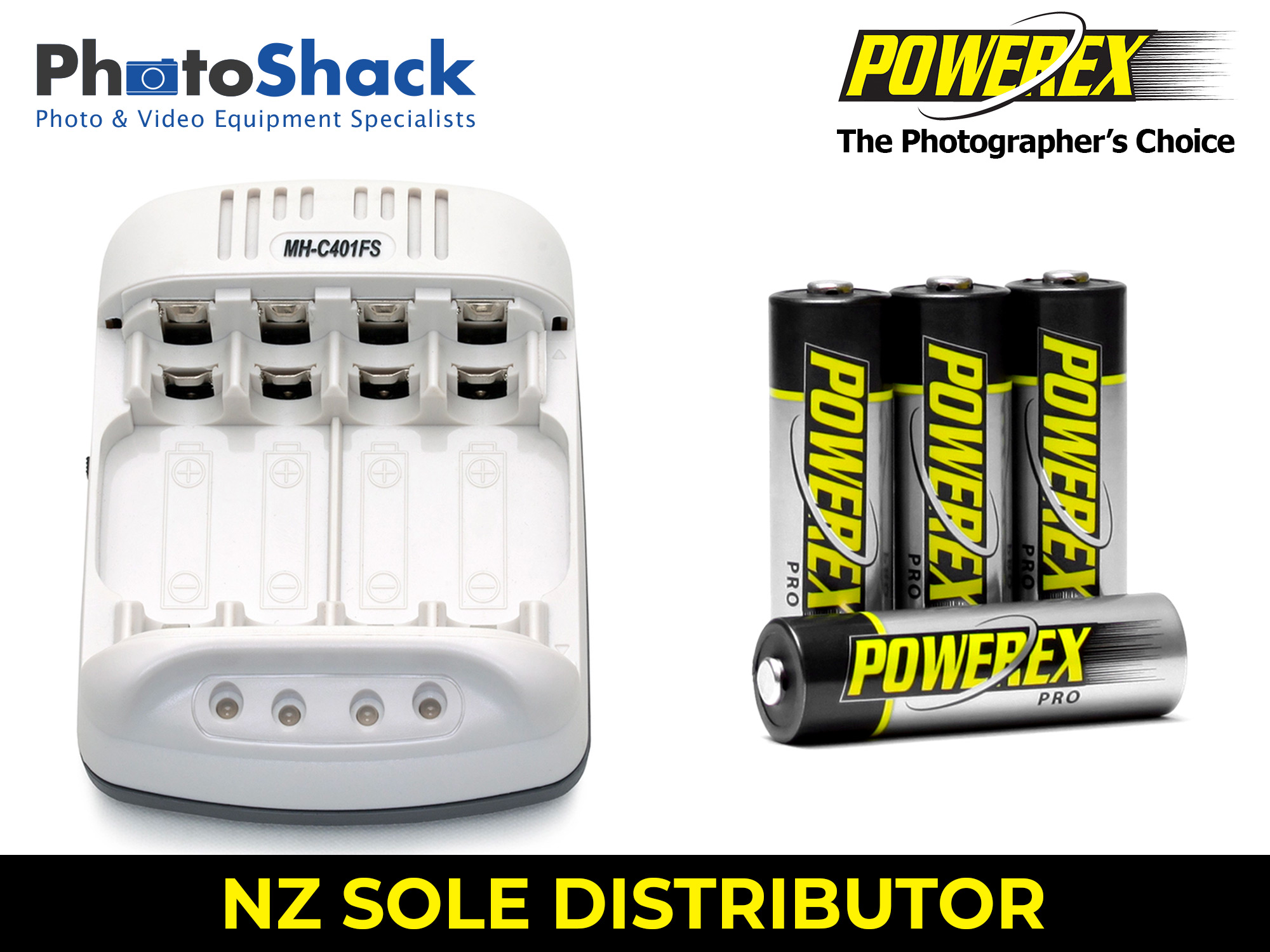 Powerex Charger AA/AAA and Powerex PRO 2.0 AA Batteries 4 Batteries Set - 2,700mAh
