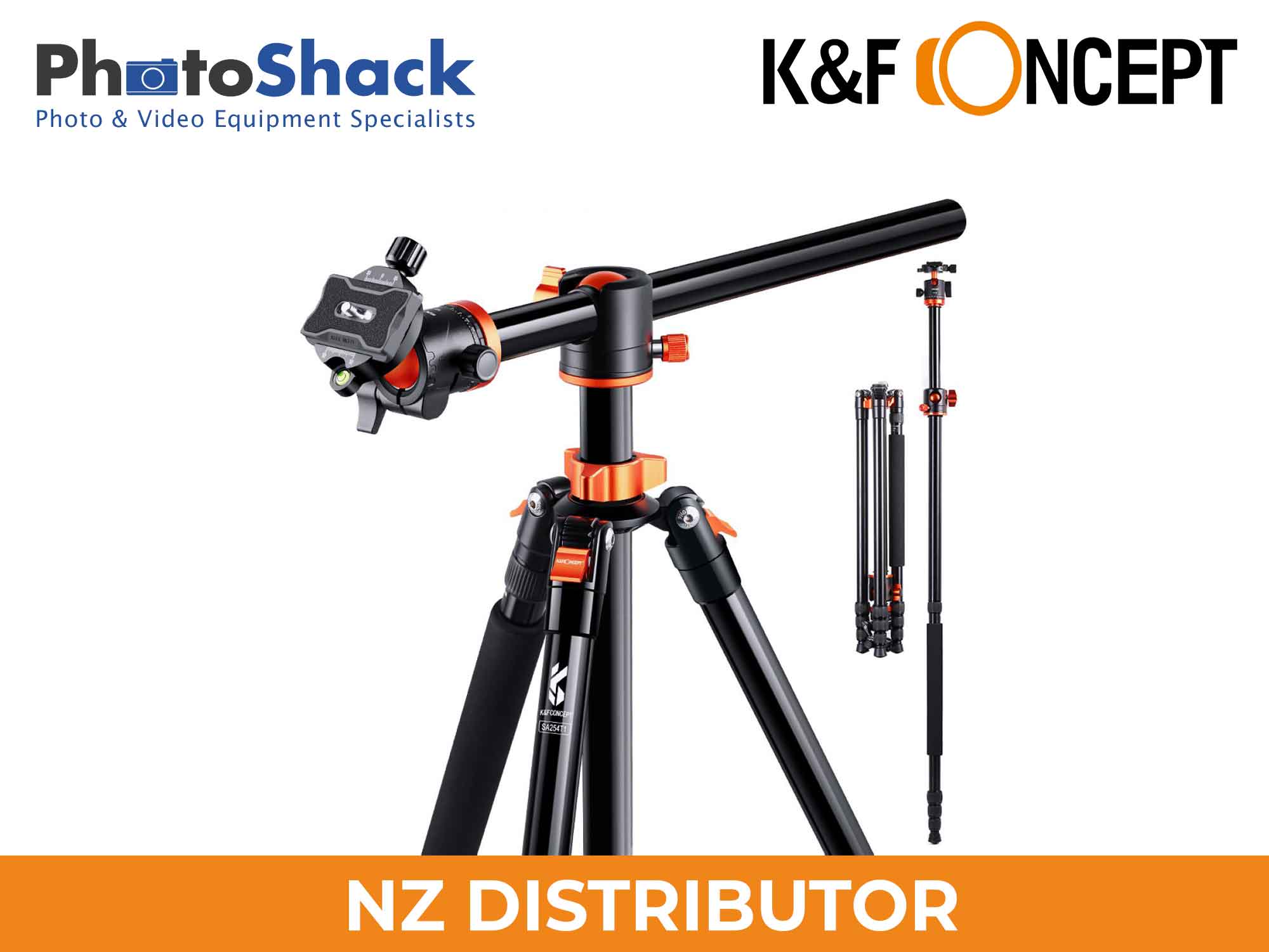 2.4m tripod with boom arm and monopod