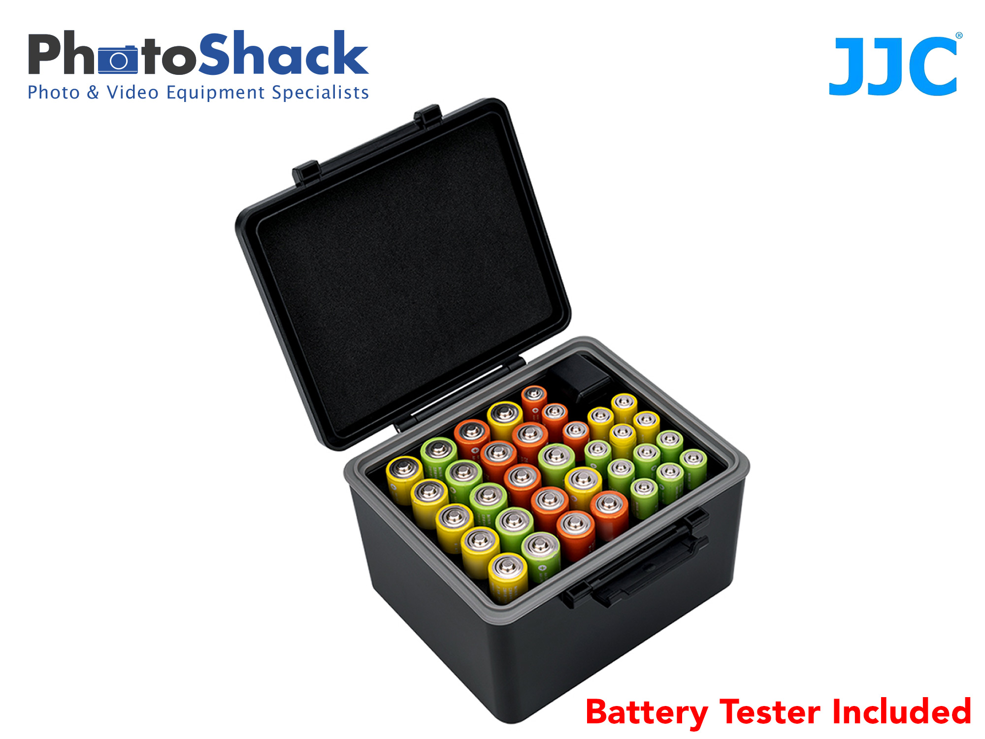 JJC AA & AAA Battery Holder with Battery Tester