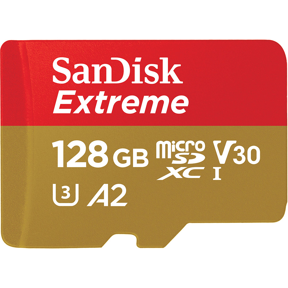 SanDisk 128GB Extreme 190MB/s microSDXC Memory Card with SD Adapter