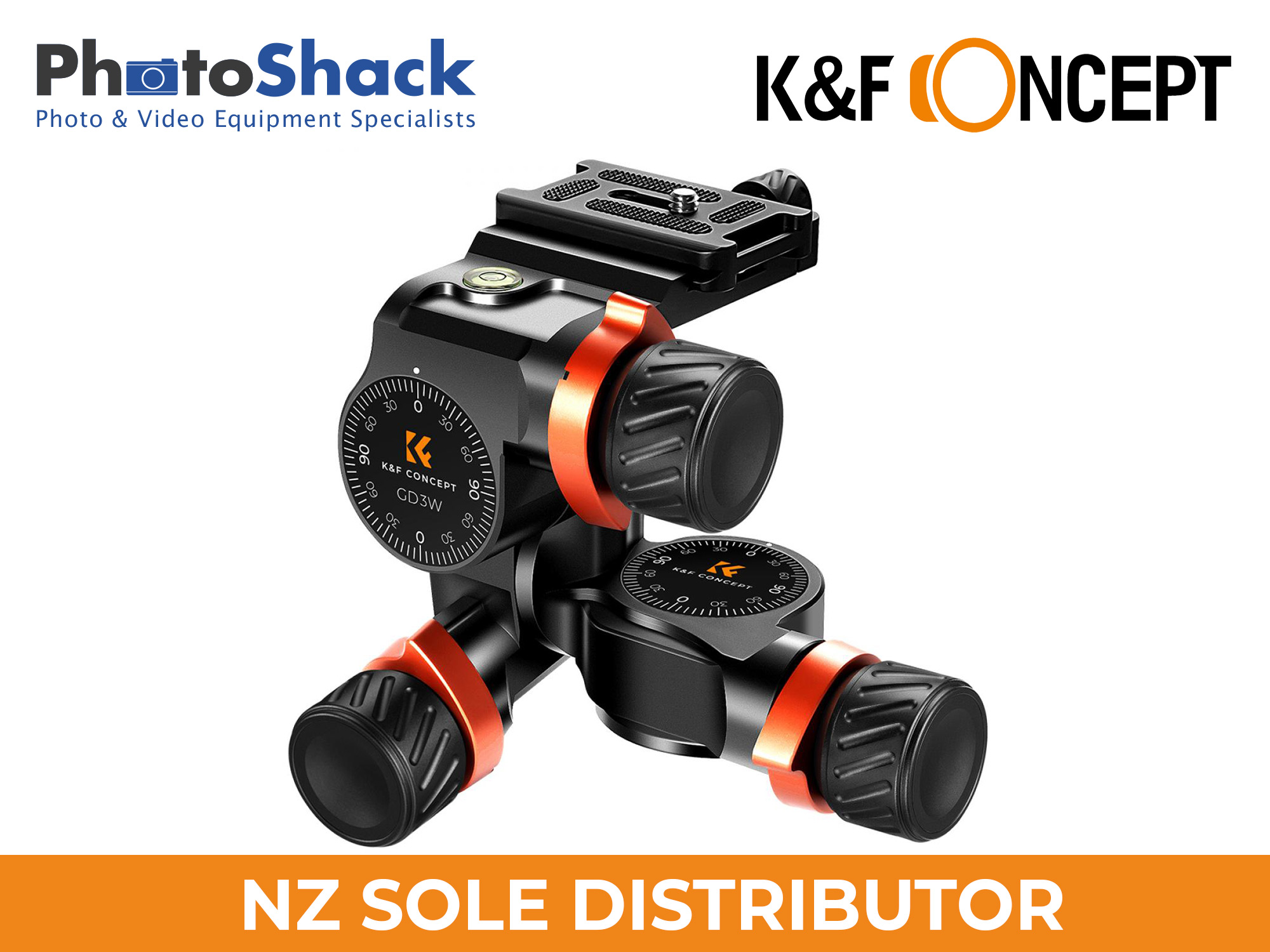 K&F Concept 3-Way Geared Tripod Head