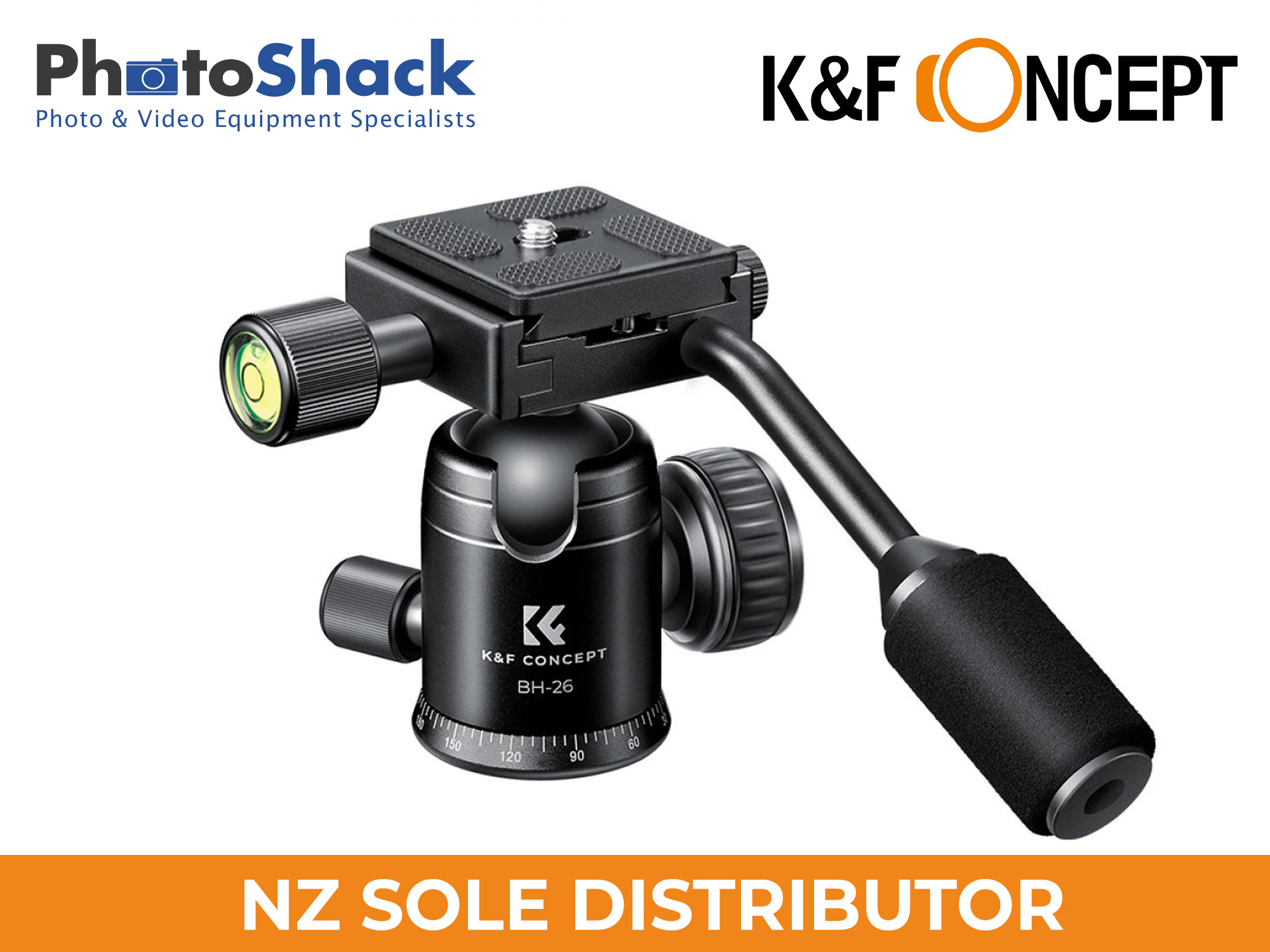 K&F Concept BH-26 26mm Metal Tripod Ball Head with Handle