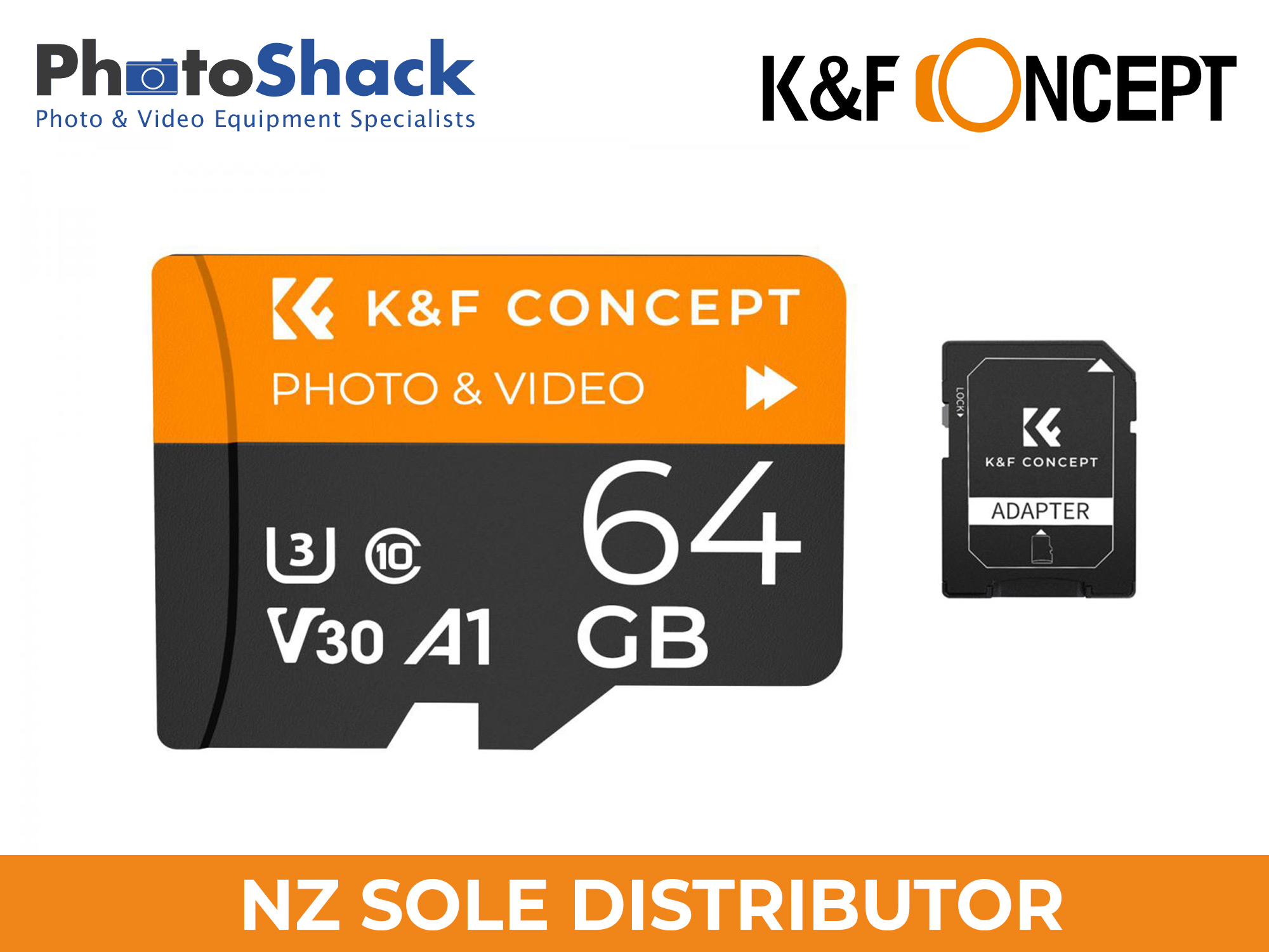 K&F Concept 64G Micro SD Card U3/V30/A1 with SD Adapter