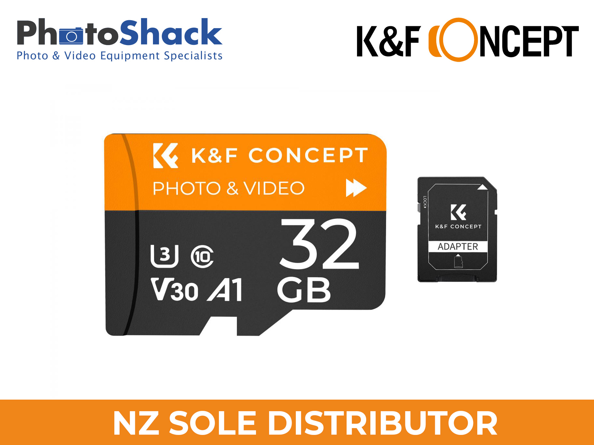 K&F Concept 32G Micro SD Card U3/V30/A1 with SD Adapter