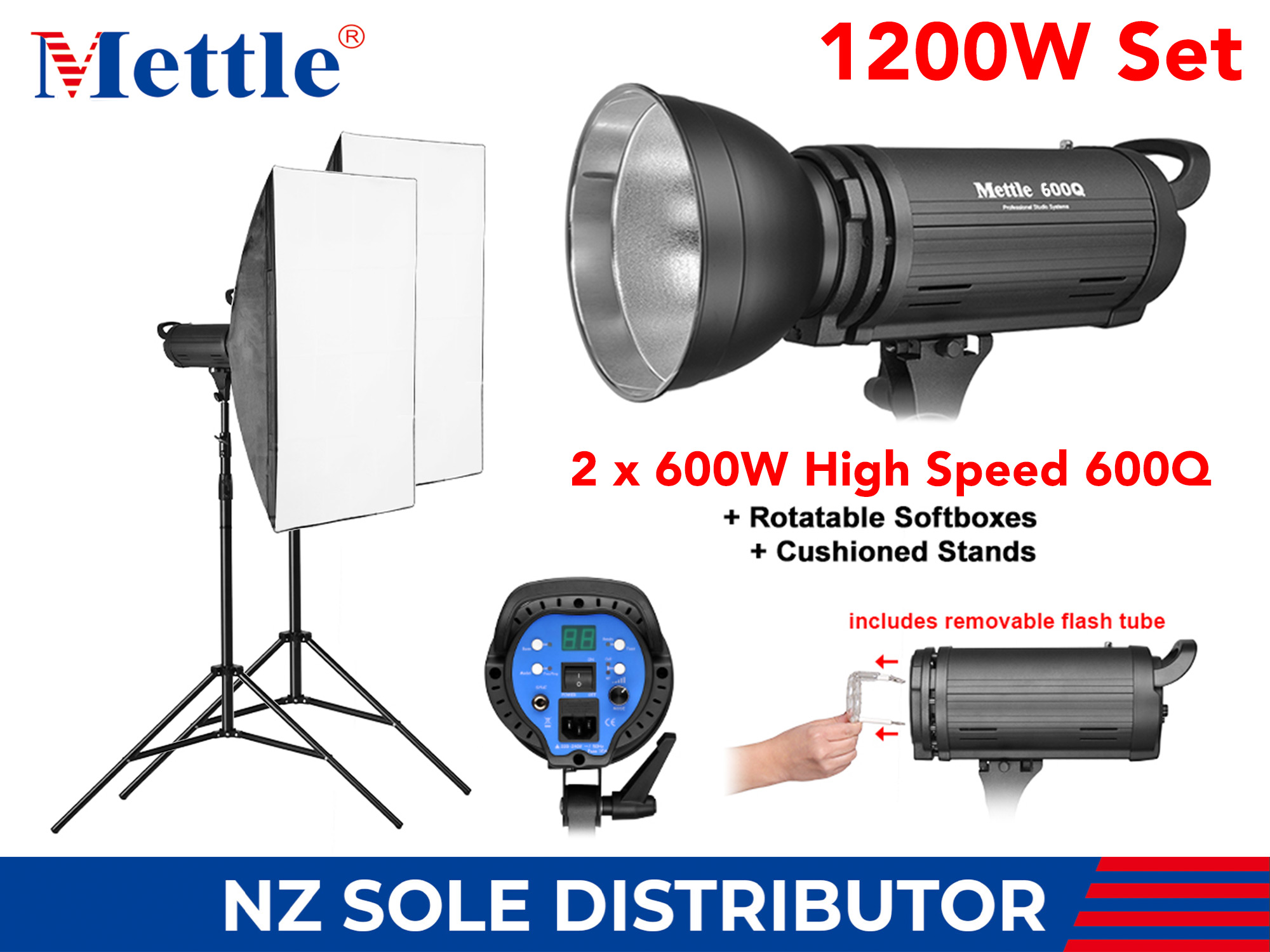 Studio Light Set - 1200W (2x600Q)