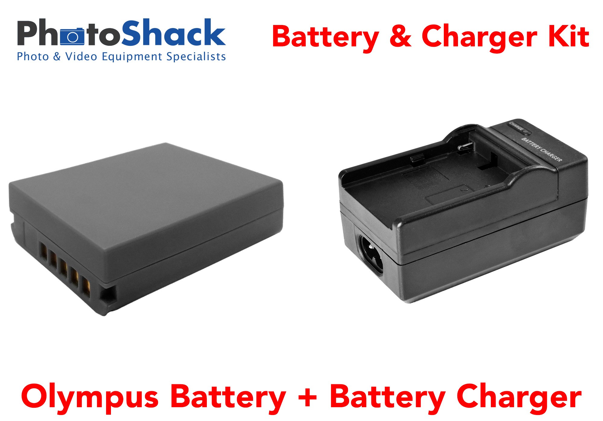 Charger & Battery Kit for Olympus Cameras