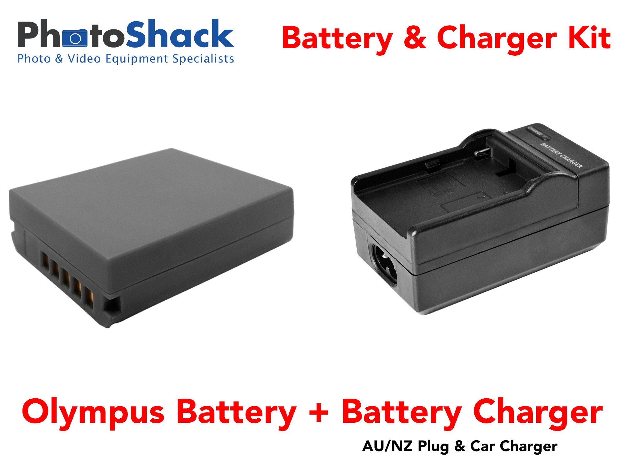 Charger & Battery Kit for Olympus Cameras
