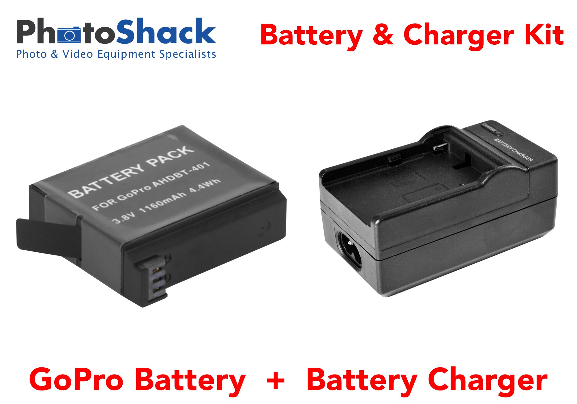 Charger & Battery Kit for GoPro Action Cameras
