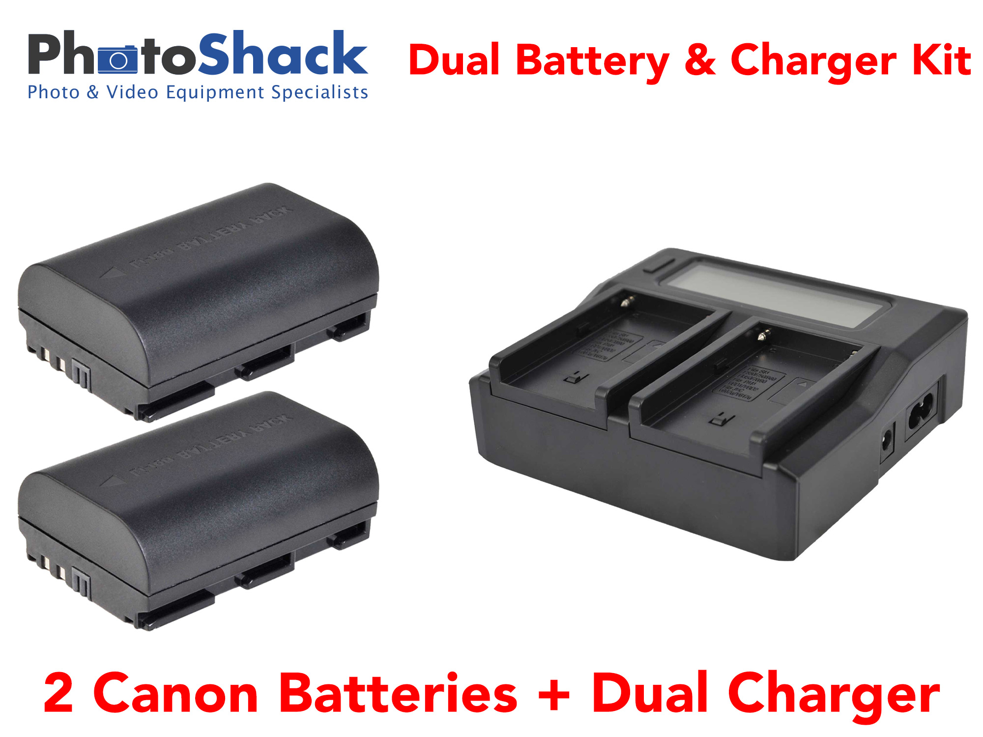 Dual Charger & Battery Kit for Canon Cameras