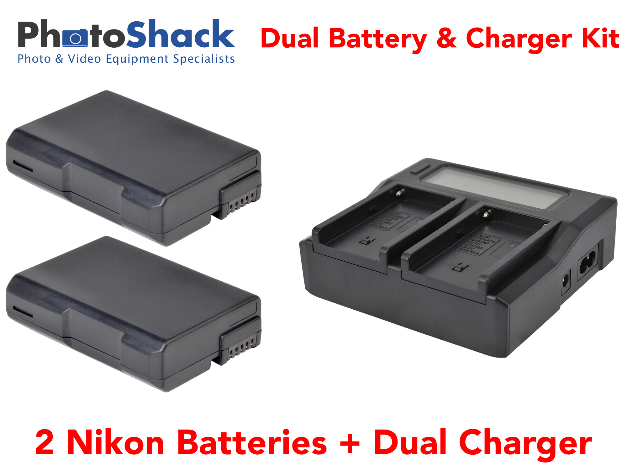 Dual Charger & Battery Kit for Nikon Cameras