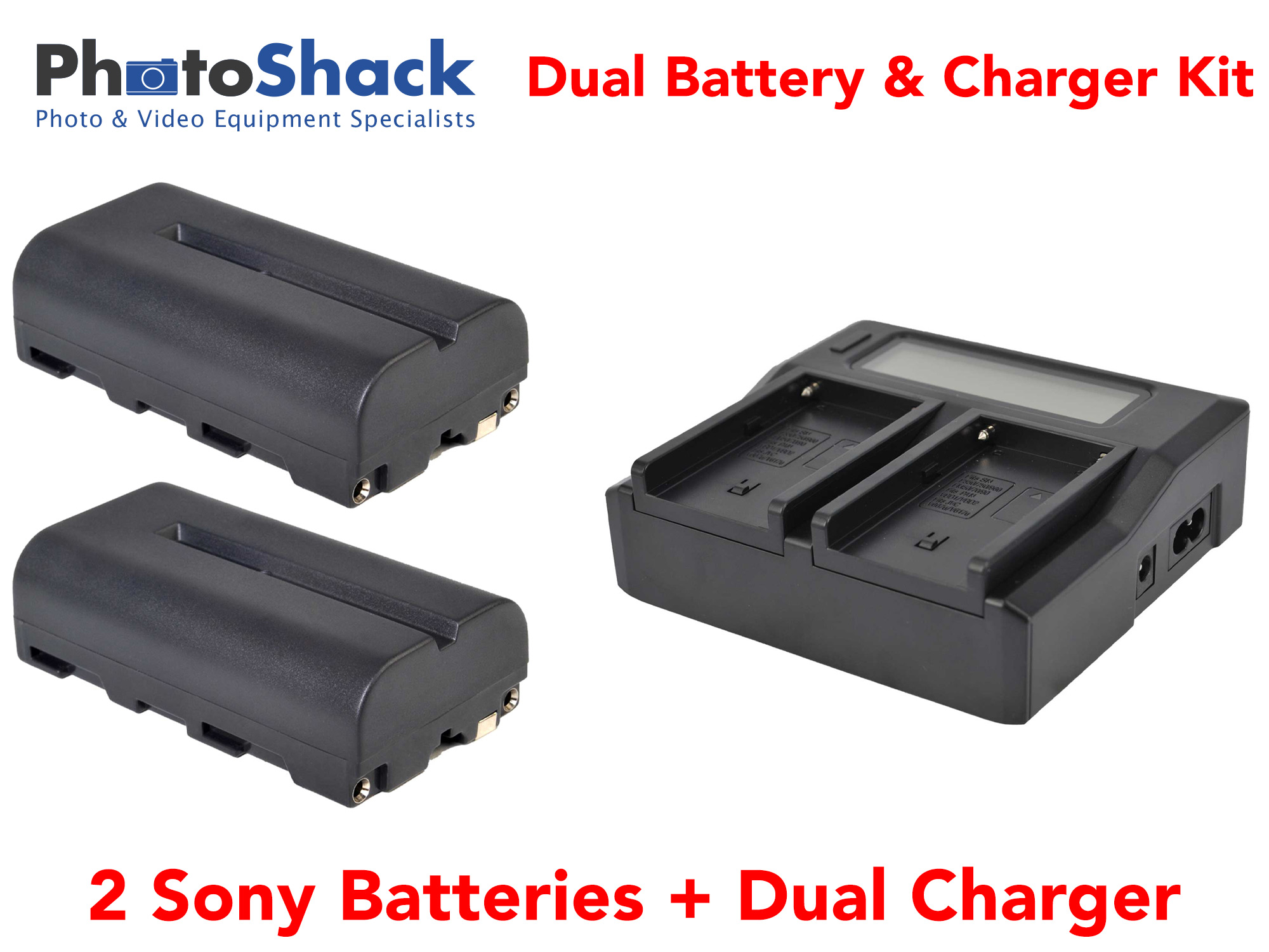 Dual Charger & Battery Kit for Sony Cameras
