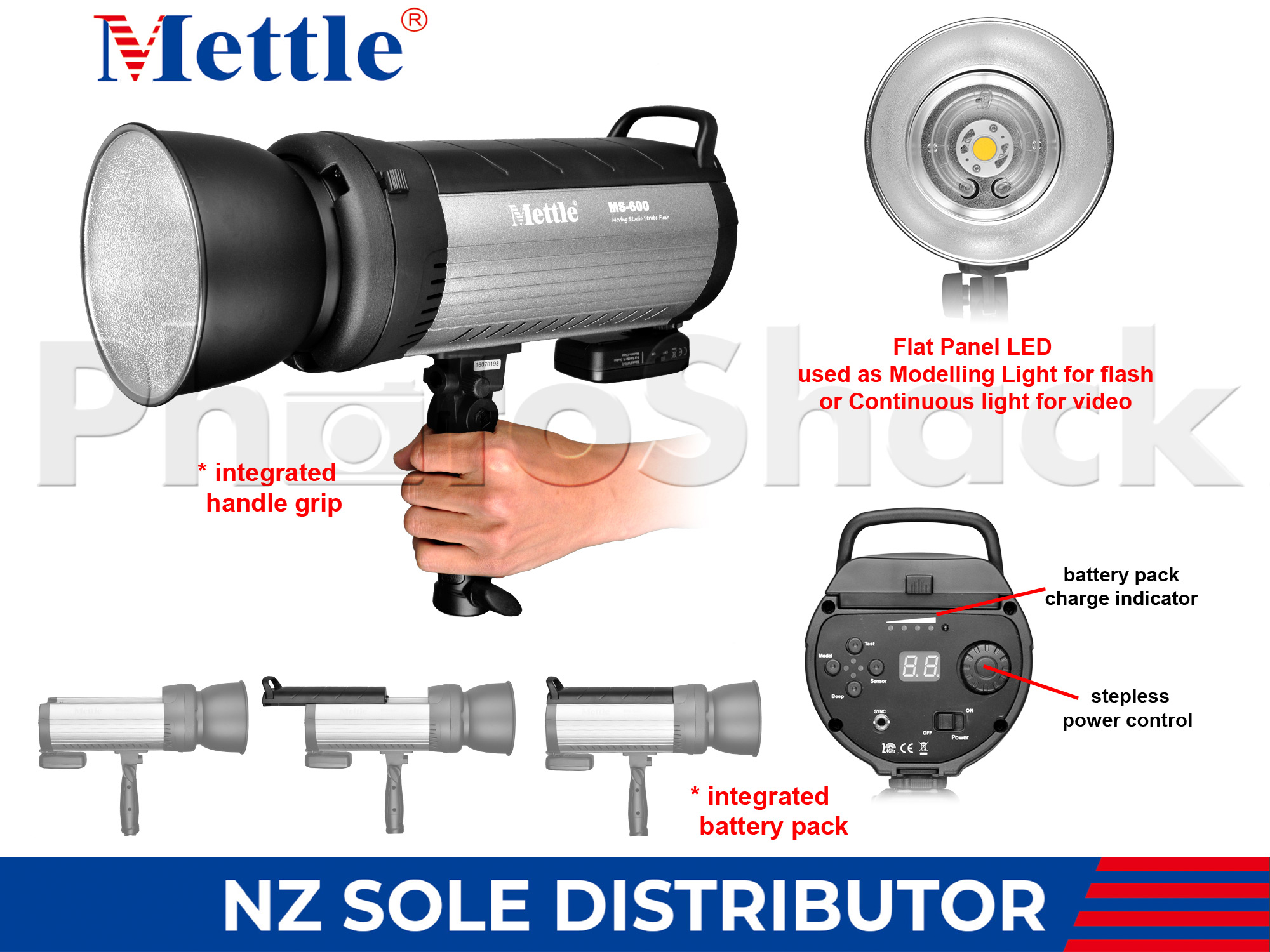 Studio Flash - 600W - Mettle MS600A