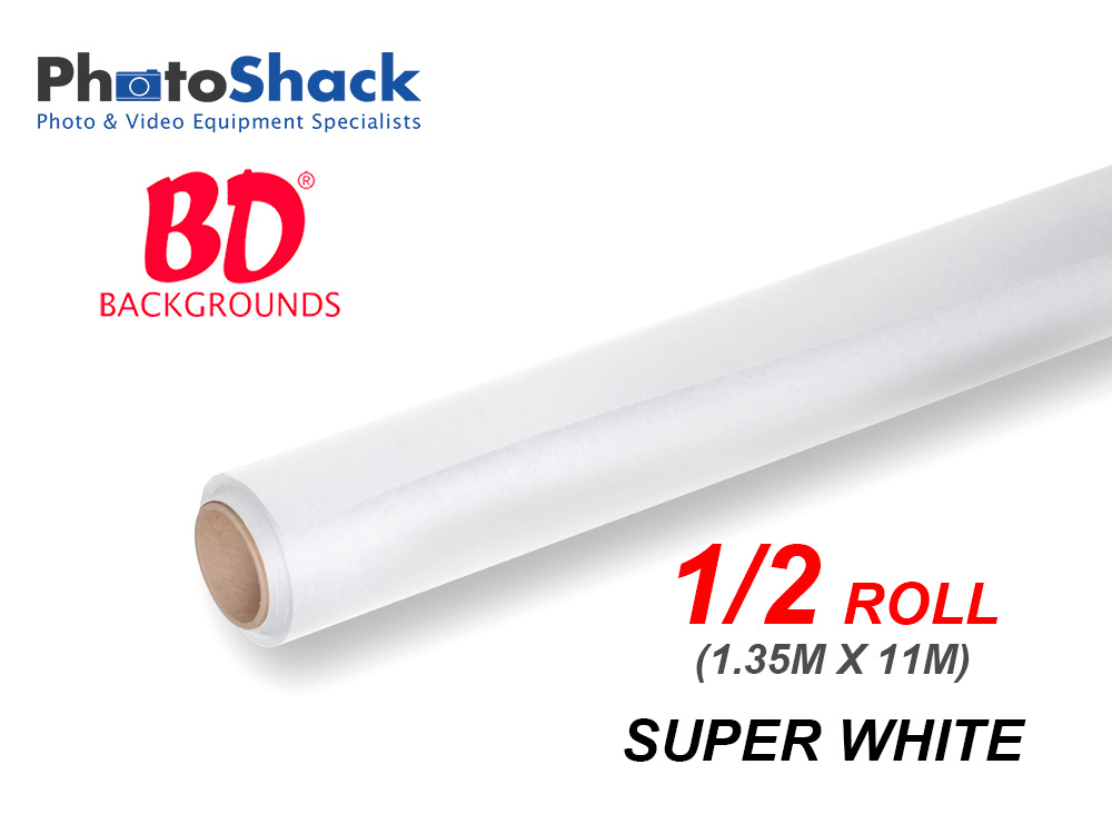 BD Paper Background Half Roll - 129 Super White