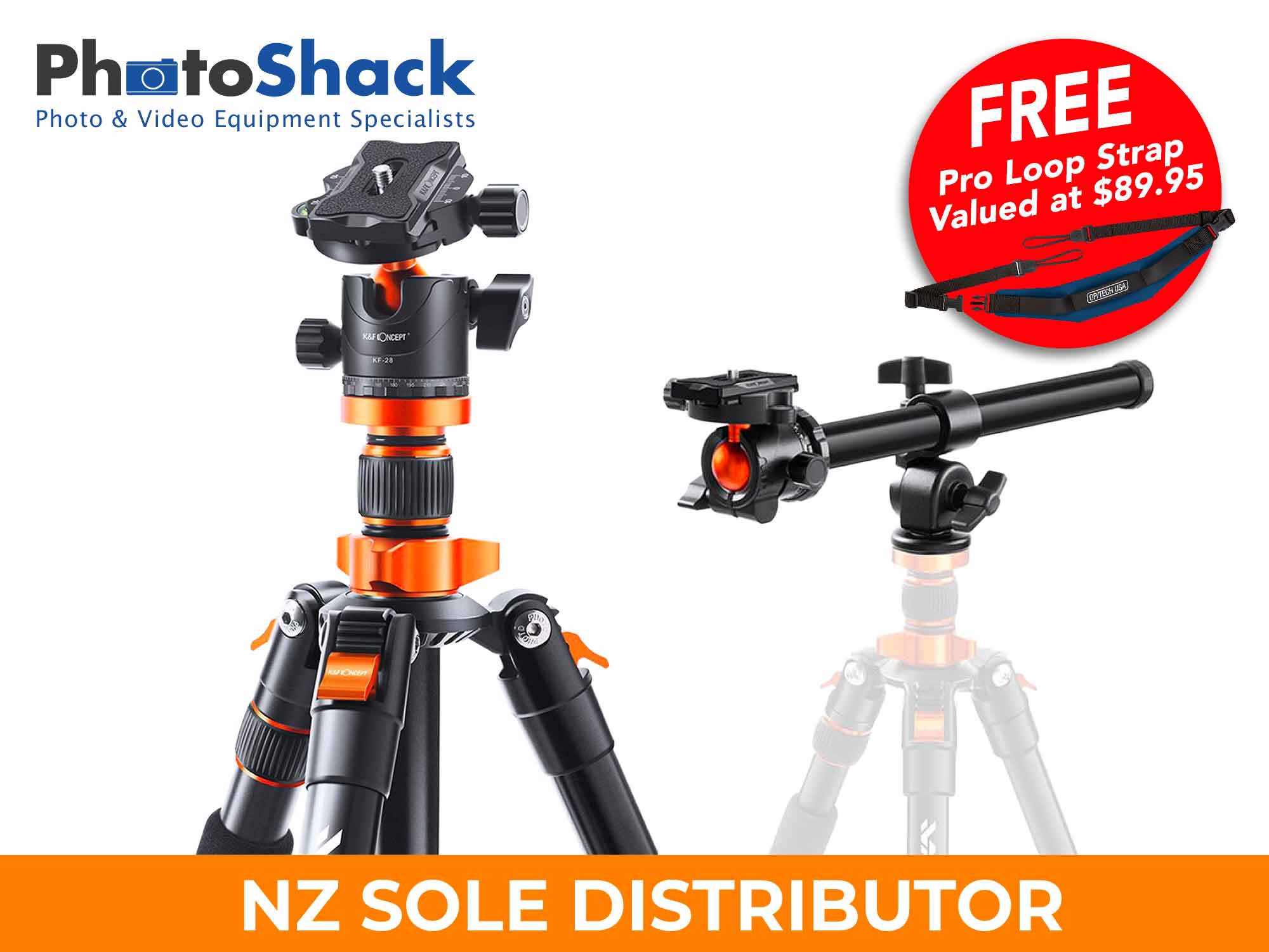 K&F Concept 2m tripod with boom arm - Promotion