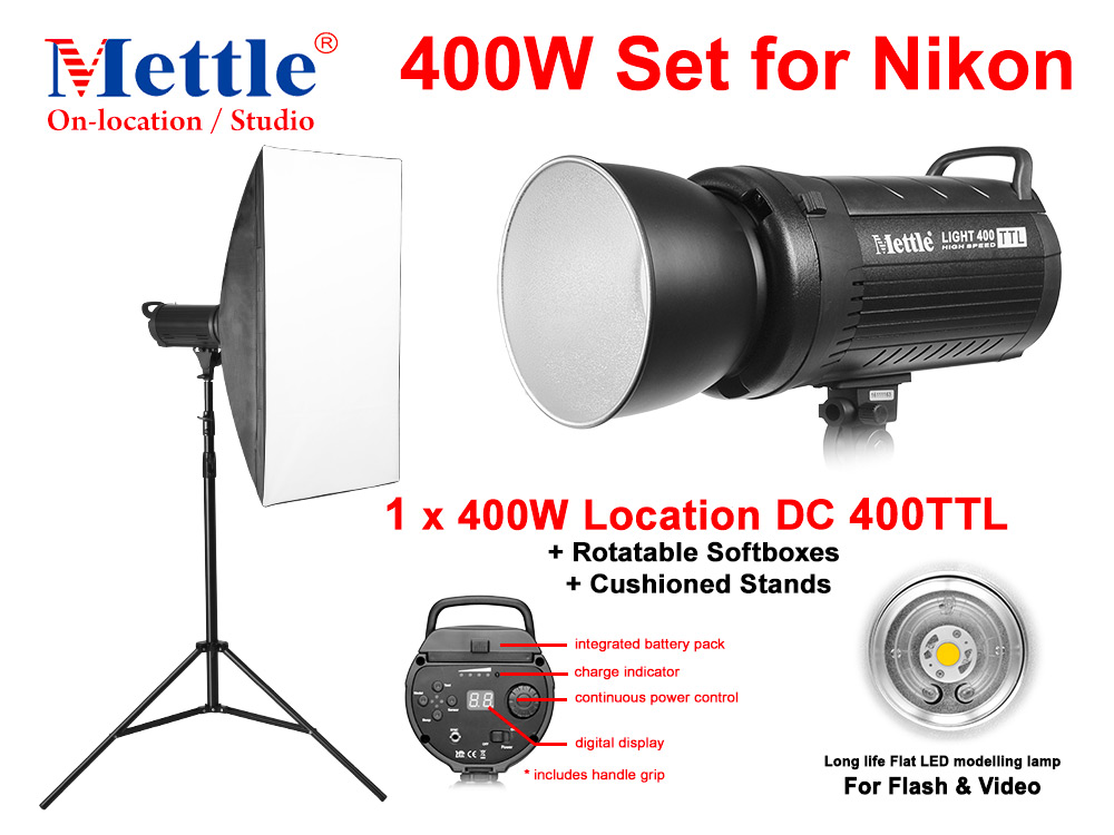 Studio Location Light Set - 400W TTL for Nikon (1x400TTLN)