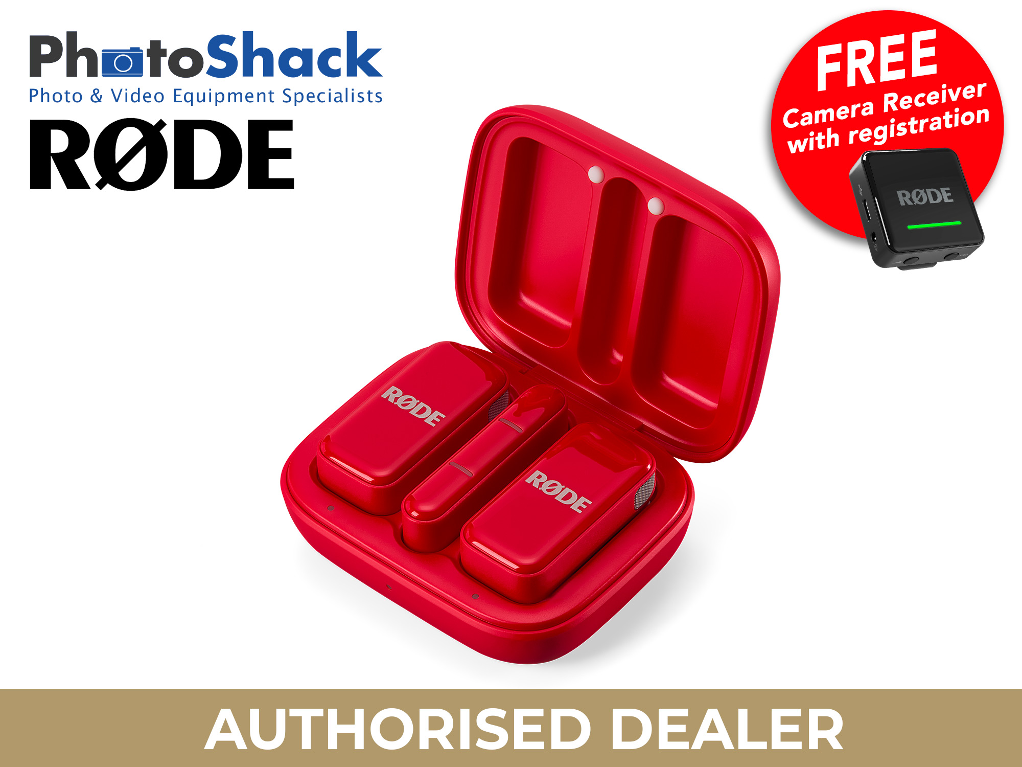 RODE WIME Micro Compact Wireless Microphone Audio System For USB-C - Red