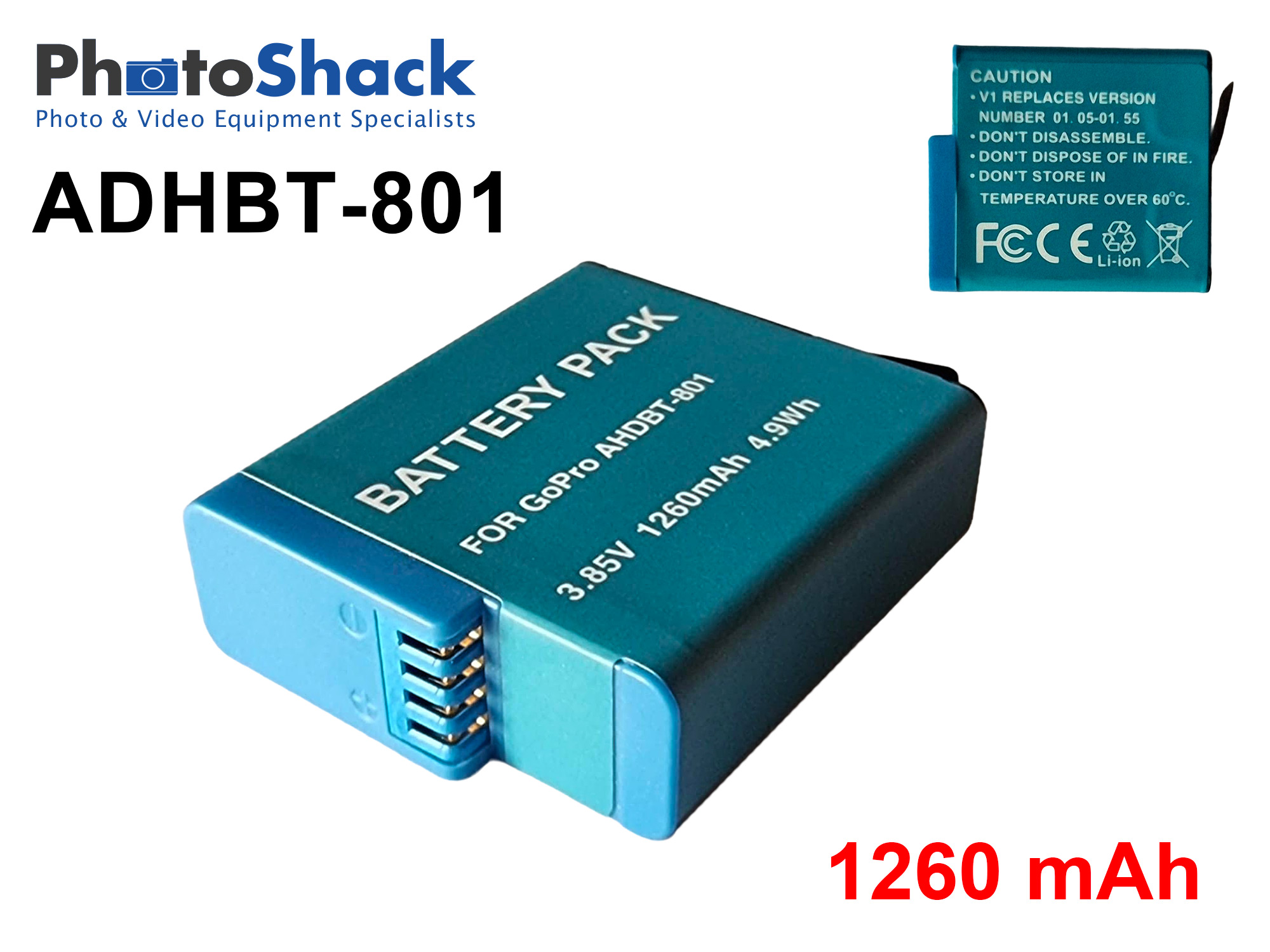 AHDBT-801 Battery for GoPro Hero 5-8 cameras