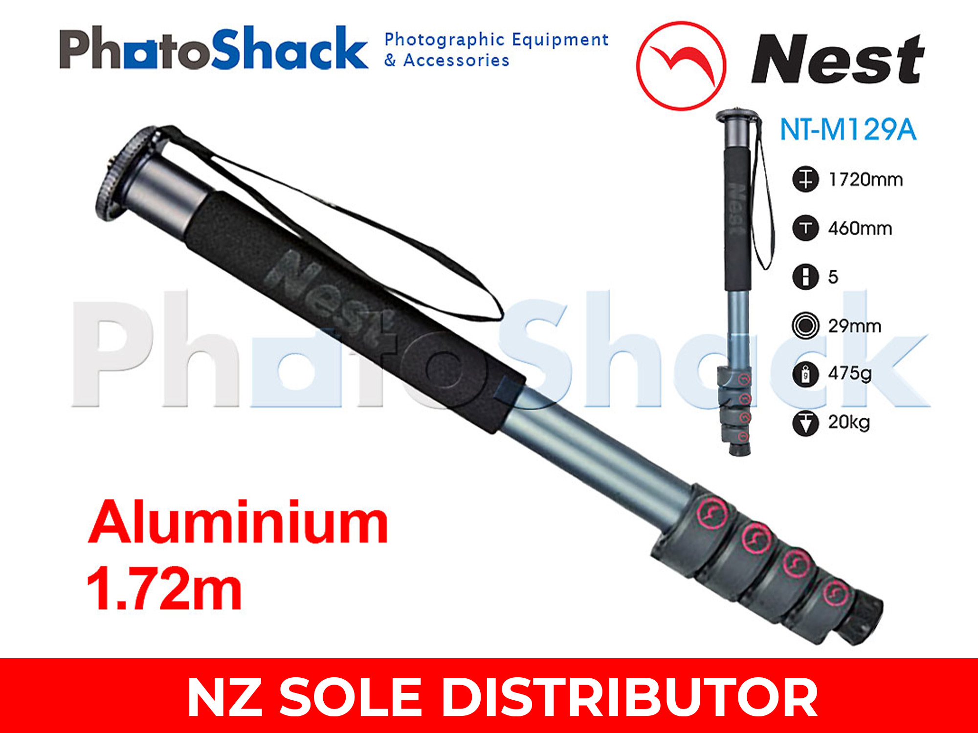 Nest 1.72m Aluminium Monopod