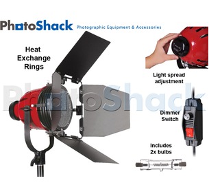 Red Head (w/ Heat Rings) Continuous Light 800w