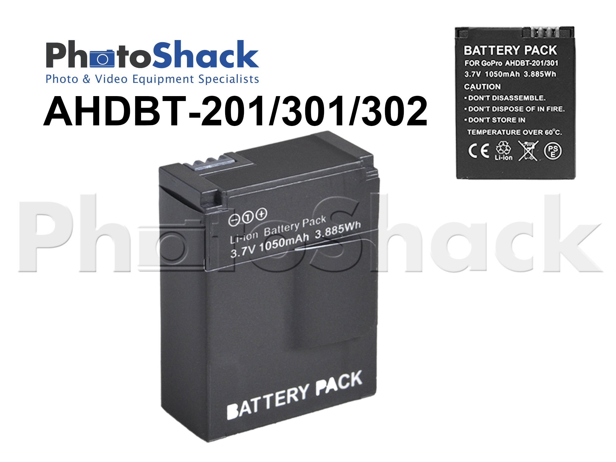 AHDBT-201/301/302 Battery (1050mAh) for GoPro Hero3 / Hero3+