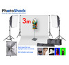 Complete Cool Light Package with Softbox Set + 3m backdrop