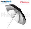 3 Fold Umbrella Black/ Silver 36"