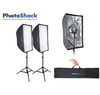 Continuous Cool Light Set (Equiv 3000W) with Collapsible Softboxes