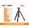 K&F SA234 1.6m Professional Camera Tripod Black & Orange Aluminium