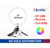 Mettle RGB LED 12" ring light + remote Tripod and flexible phone holder