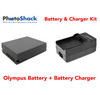 Charger & Battery Kit for Olympus Cameras