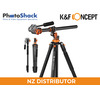 K&F T254A7 2.3m Professional Video Tripod with Boom Arm & Fluid Head