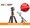 K&F T254A7 2.3m Professional Tripod with Boom Arm & Ball Head - Promotion